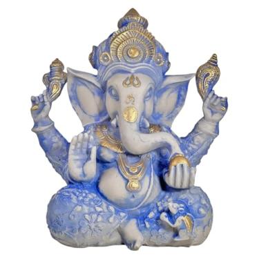 Imagem de Estátua Ganesha Deusa Hindu GG Chakras Zen Azul De Resina