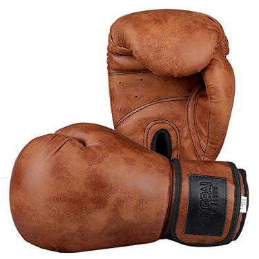 Imagem de Luvas De Boxe Profissional Retro Para Homens & Mulheres Luvas De Treino Para Puhing Bag, Kickboxing, Muay Thai, coffee, 10oz
