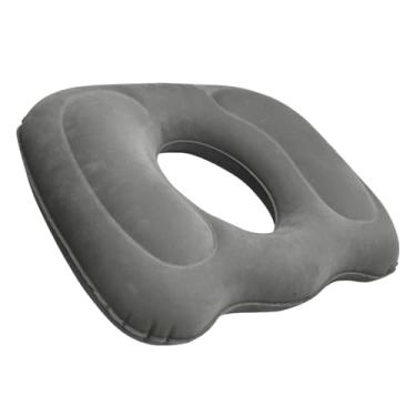 Imagem de Almofada inflável para hemorroidas 45,7 x 40,6 cm com orifício interno de 12 x 15 cm e válvula de ar, alívio da dor, almofada de assento para casa, escritório, donut