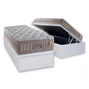 Imagem de Conjunto Box Baú Solteiro: Colchão Molas D Angelis Anjos Ensacadas Richesse + Base CRC...