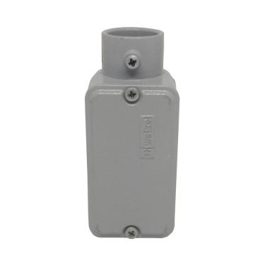 Imagem de Caixa Derivação Alumínio Conduletzel Cinza Tipo E C/ Rosca BSP C/ Placa – Wetzel | 1.1/2" Cód. E002030060