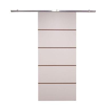 Imagem de Porta De Correr Branco Prime Frisada Kit Alumínio F03 - 210x100 - Vani