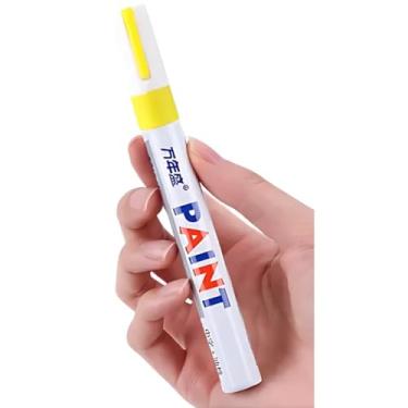 Imagem de Caneta Permanente Prova D'água Tênis Pneu Tecido Tinta a Óleo (Amarelo)