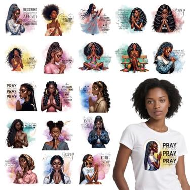 Imagem de Wxiben Transferências Dtf Prontas Para Impressão - 20 Peças De Adesivos Vinil Com Transferência Térmica Camisetas Femininas, Decalques Afro-Americanos, Roupas, Artesanato Faça Você Mesmo, Estampa Me