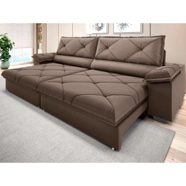 Imagem de Sofá com Carregador USB e Molas no Assento Retrátil Reclinável Maestro 2,10m Velosuede - NETSOFAS