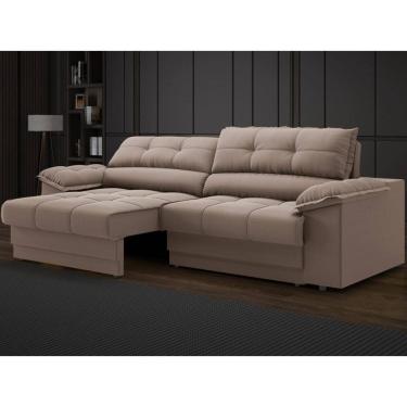 Imagem de Sofá com Carregador USB e Molas no Assento Retrátil Reclinável Mimo 2,00m Velosuede - NETSOFAS