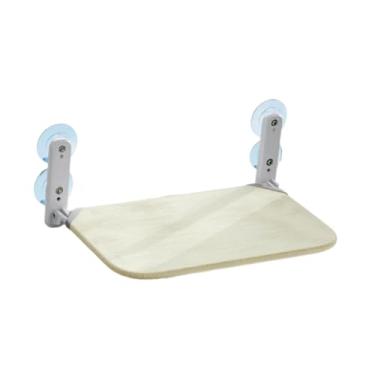 Imagem de IEUDNS Poleiro de janela para gatos, dobrável, com ventosa, rede, espreguiçadeira, suprimentos para animais de estimação, assento de janela, cama para gatos, Bege 51.5x29cm