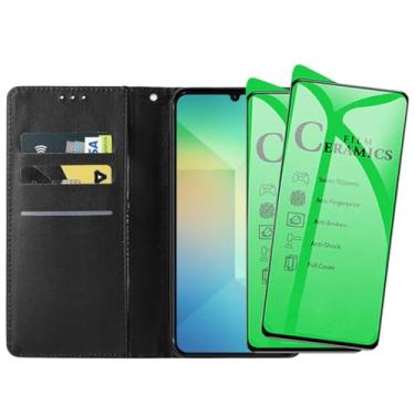 Imagem de Capa Capinha Carteira Para Galaxy A06 Capinha Flip Case + 2 Películas Cerâmica Premium
