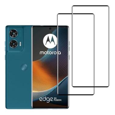 Imagem de YIFNTANG [Pacote com 2 protetores de tela de vidro temperado para Motorola Moto Edge 50 Fusion/Moto G85 5G, curvado 3D, dureza 9H, antiarranhões, transparente HD, compatível com Moto G85 5G/Moto Edge