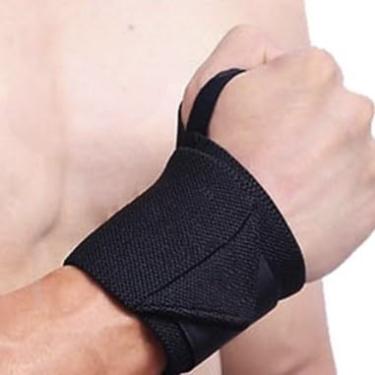 Imagem de Munhequeira Protetor De Punho Profissional e Academia Punheira Par Treino EXERCICIO MAO (PAR PRETA)