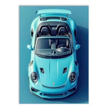 Imagem de Placa Decorativa Carro Esportivo Alemão Azul Bebe Decoração Poster Quarto Sala