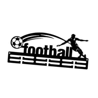 Imagem de simhoa Suporte para exibição de medalhas, estrutura para porta-medalhas, organizador de ferro resistente, prateleira de armazenamento montada na parede, Futebol