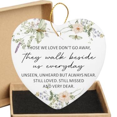 Imagem de Presente de luto acrílico coração simpatia memorial de condolências presente para perda de um ente querido Lembrar-me Presente de luto - Placa suspensa de coração