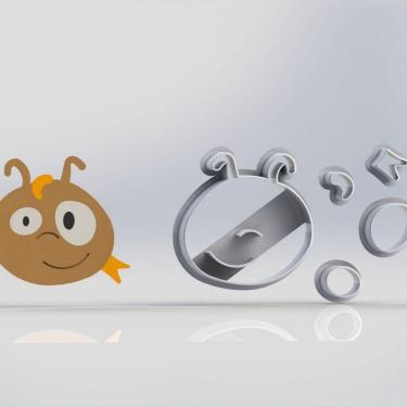 Imagem de Cortador Galinha Pintadinha Dona Barata Modular Tamanho 6cm