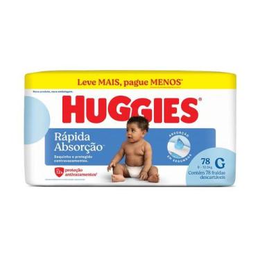 Imagem de Fralda Descartável Huggies Tripla Proteção Hiper - Tamanho G- Com 78 U