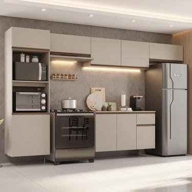 Imagem de Armário De Cozinha Completa 340 Cm Suspenso Nice Madesa 02 Crema