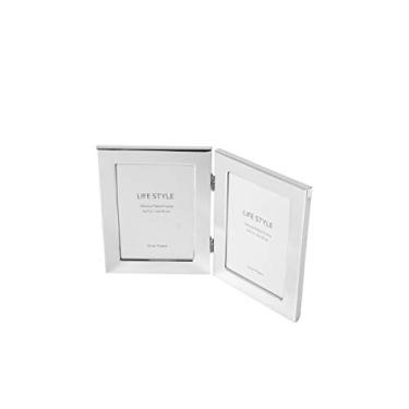 Imagem de Rojemac PORTA-RETRATO DUPLO AÇO PRATA 13x18cm, SEM LINHA