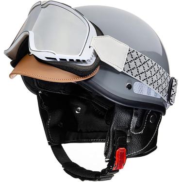 Imagem de Capacete De Motocicleta Vintage Meio Capacete De Face Aberta, Aprovado Pela Ece Capacete De Meia Face Retro Adultos Homens Mulheres Para Jet Moped Bicicleta Chopper Scooter Capacete, Forro, I