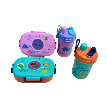 Imagem de Kit Marmita Infantil Com Garfo E Garrafa De 600ml