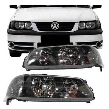 Imagem de Par Farol Foco Duplo Gol Saveiro Parati G3 99-05 Masc Negra - Automoti