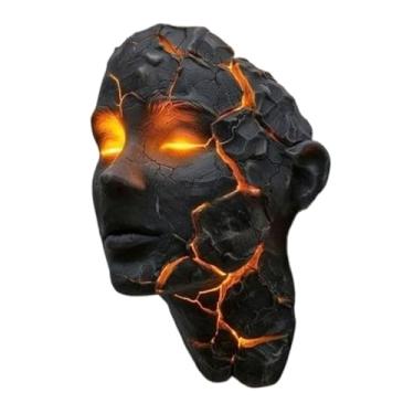 Imagem de WeiLaiKeQi Luminária noturna de parede Cracked Soul, luminária de parede moderna em resina com escultura, LED 3D humana para quarto, corredor e sala de jantar