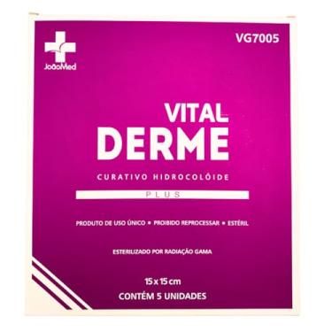 Imagem de Curativo Hidrocolóide Espuma, 15 x 15 cm, 5 Unidades Vital Derme