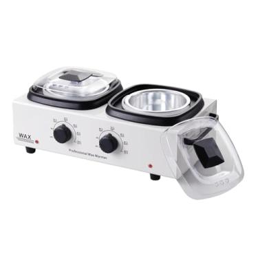 Imagem de KiBcsLic Aquecedor de cera elétrico profissional com dois potes para remoção de pelos, spa de pele e corpo, temperatura ajustável