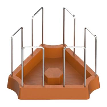 Imagem de IEUDNS Prato de alimentação para tartarugas, prato de água com base pesada, tigela de comida para aquário pequeno, bandeja para beber, para animais de, Marrom