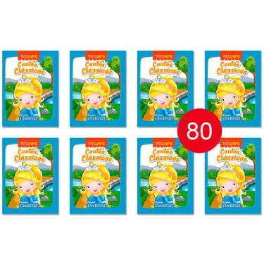 Imagem de Kit 80 Livrinhos Cinderela Lembrancinha de Festa Sacolinha Aniversário