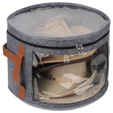 Imagem de Veki Organizador de chapéus, caixa de chapéu para armazenamento feminino, caixa grande de chapéus de feltro transparente, caixas de armazenamento de chapéus de cowboy de aba larga para homens, caixas