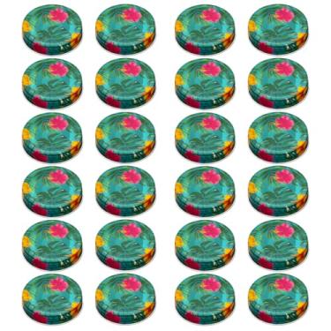 Imagem de 24 tampas de pote de pedreiro, tampas de placa de boca regular de 70 mm/2,76" à prova de vazamento para potes de conserva material de folha de flandres premium excelente vedação (24)