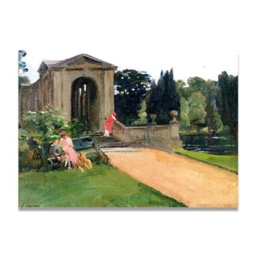 Imagem de Impressão em tela Palladian Bridge John Lavery Irish Realist Portrait & War Scenes – Arte de parede doméstica vintage 50 x 70 cm sem moldura