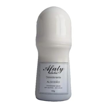 Imagem de Desodorante Roll-On Natural – Algodão, 60g, Sem Alumínio e Sem Álcool - Afaty Ateliê