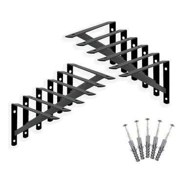 Imagem de 12 X Mão Francesa 20Cm Acompanha Kit De Parafuso E Bucha Cor