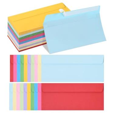 Imagem de Keketer Pacote com 200 envelopes empresariais coloridos #10, 10 x 24 cm, padrão para escritório, cheques comerciais, faturas, correspondência, cartas, convites