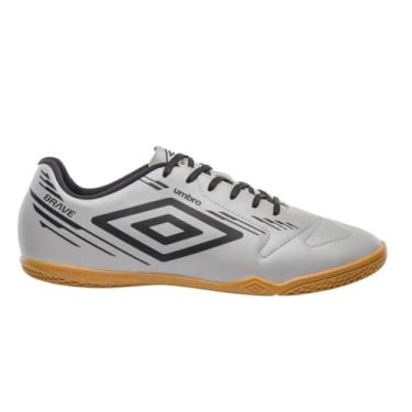 Imagem de Chuteira de Futsal Umbro Brave Tênis Salão Adulto Oficial (Cinza e Preto, BR, Adulto, Numérico, 39)