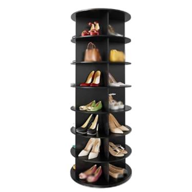 Imagem de Prateleira de exibição de sapatos de 3 níveis 360° giratória redonda livre organizador de sapatos giratório armazenamento circular para bolsas de sapatos
