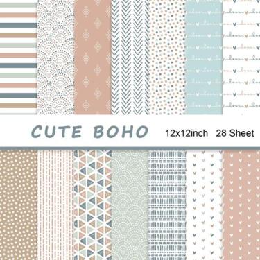 Imagem de Papel para scrapbook Naszonus Boho 2 30cm x 30cm 160gsm 28 folhas