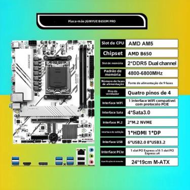 Imagem de Placa-mãe JGINYUE B650M PRO AMD AM5 Gaming MATX AMD B650 DDR5 4800 a 6