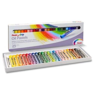 Imagem de Giz Oil Pastel Pentel Arts A Óleo 25 Cores Bastão Oleoso