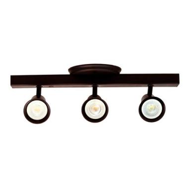 Imagem de Luminária Trilho 3 Spots Direcionáveis Dicroica Com Canopla - MadeinSP