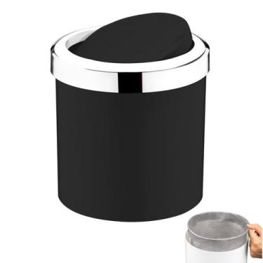 Imagem de Lixeira 5 Litros Tampa Cesto De Lixo Basculante Para Cozinha Banheiro 