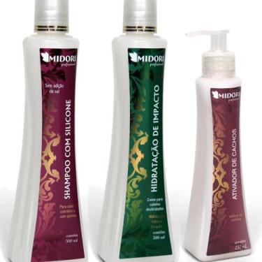 Imagem de Kit Hidratação Impacto Shampoo Silicone Ativador Midori