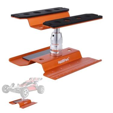 Imagem de Hobbypark RC Car Stand Repair Work Station Aluminum 360 Degree Rotation Lift / Lower for 1/10 1/12 1/16 1/18 Scale Truck Buggy On Road Touring Drift(Orange)