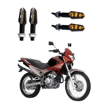 Imagem de KIT 4 Luz Seta Esportiva Pisca de Led Modelo P29 Para Moto Honda NX4 F