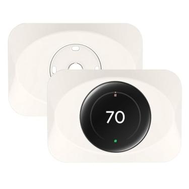 Imagem de BAOKZZOM Capa para placa de parede para termostato Nest compatível com o termostato Google Nest Learning (4ª geração), termostato prático para aprendizagem, 4 acessórios de kit de acabamento, design