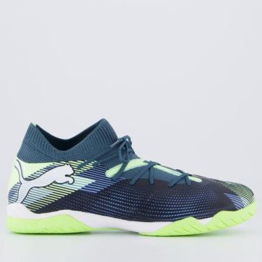 Imagem de Chuteira Puma Future 7 Match Futsal Juvenil Verde e Branca, 36