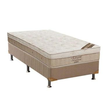 Imagem de Base Solteiro Bege+ Colchão Elegant Molas 88x188x66 - ORTOBOM