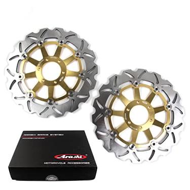 Imagem de Discos de freio dianteiro Arashi Rotores para Yamaha TDM 850 1991-2001, TRX 850 1995-2000, FJ1200 1988-1991 ABS 1991, peças de acessórios de motocicleta douradas