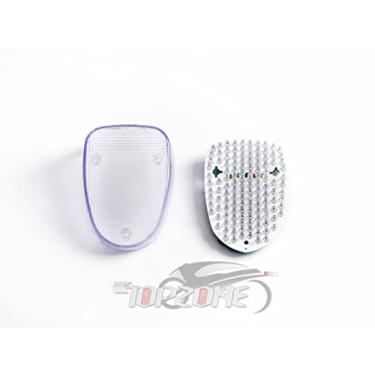 Imagem de Compatível com Yamaha XVZ13 ROYAL STAR 1996-2013; XVS400C Drag Star Classic 1999-2016; luz traseira de freio da lanterna traseira do motor (luz de freio LED, lente transparente)